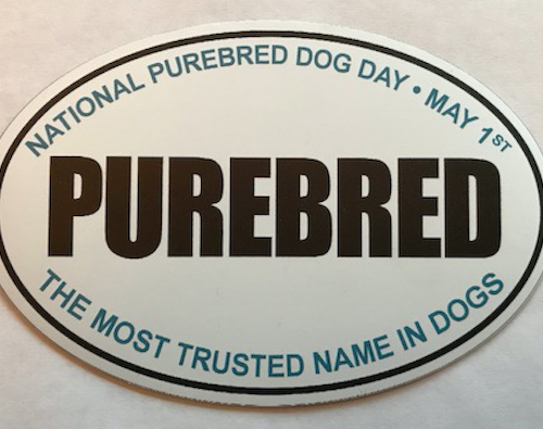 National Purebred Dog Day<sup>®</sup> European Style Magnetic Bumper Sticker • The Most Trusted Name in Dogs • Free Shipping